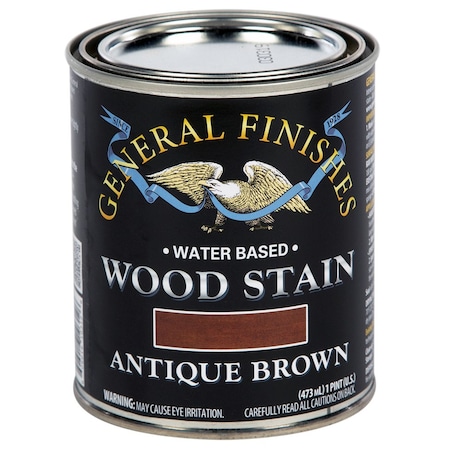General Finishes 1 Pt Antique Brown Wood Stain Water-Based Penetrating Stain WAPT